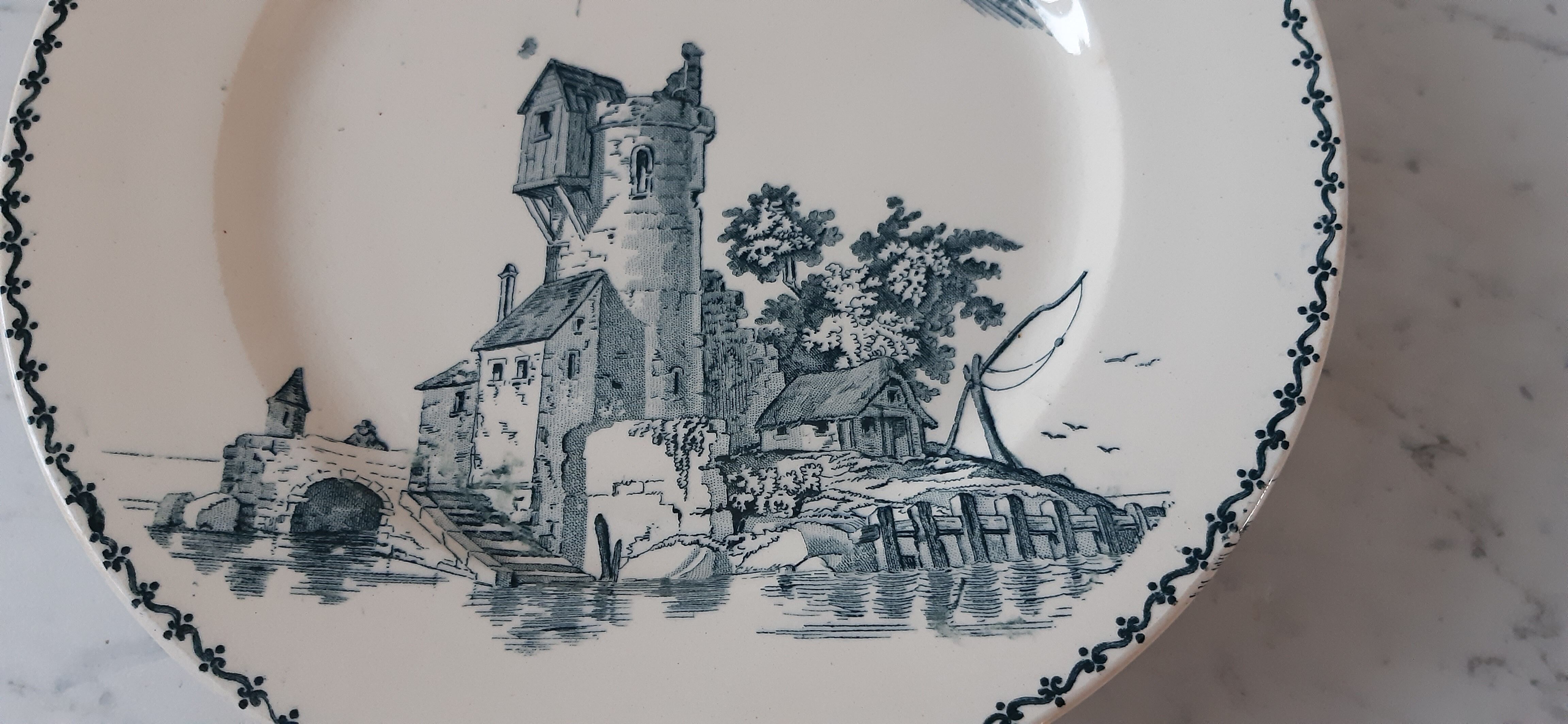 Compotier / servant Terre de Fer, Creil et Montereau, Polders series, XIXth