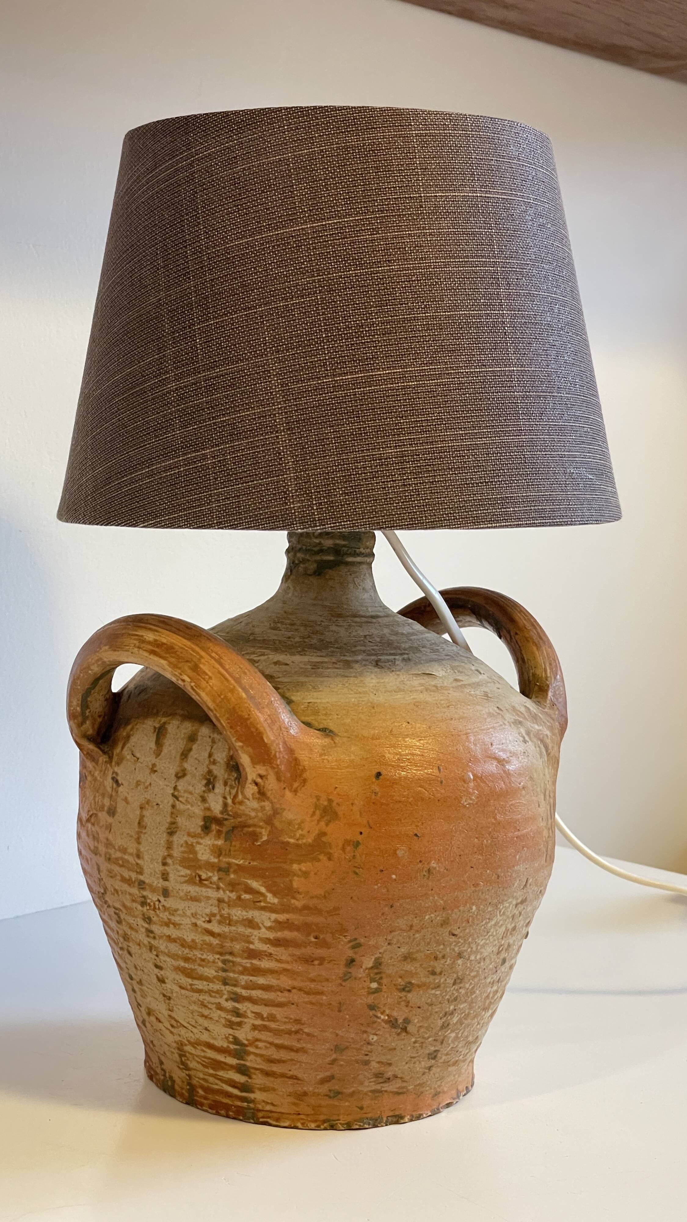 Vintage handmade pottery lamp
