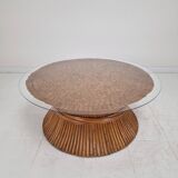 Table basse en bambou en forme de gerbe de blé par McGuire, États-Unis, vers 1970