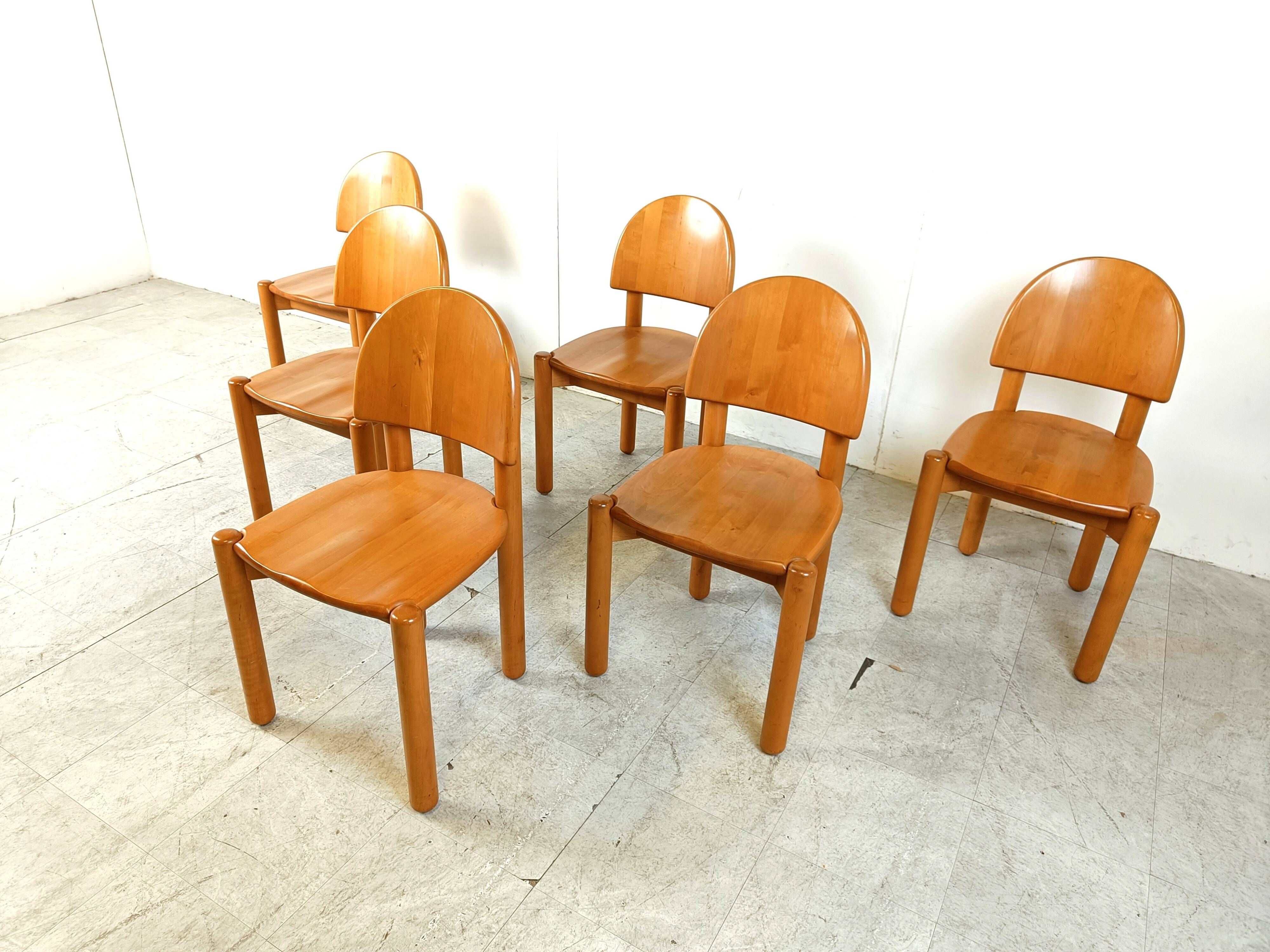 Rainer Daumiller pine wood dining chairs for Hirtshals Savvaerk set of 6, 1980s