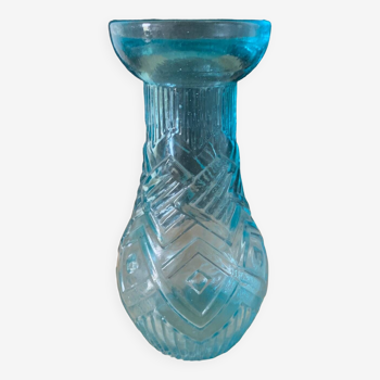 Blue glass bulb vase