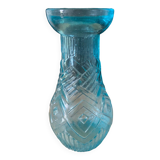 Blue glass bulb vase