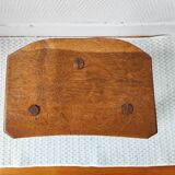 Pair of brutalist tripod stools in solid wood.