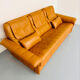 Ancien Canapé 3 places De Sede en cuir épais cognac design années 70
