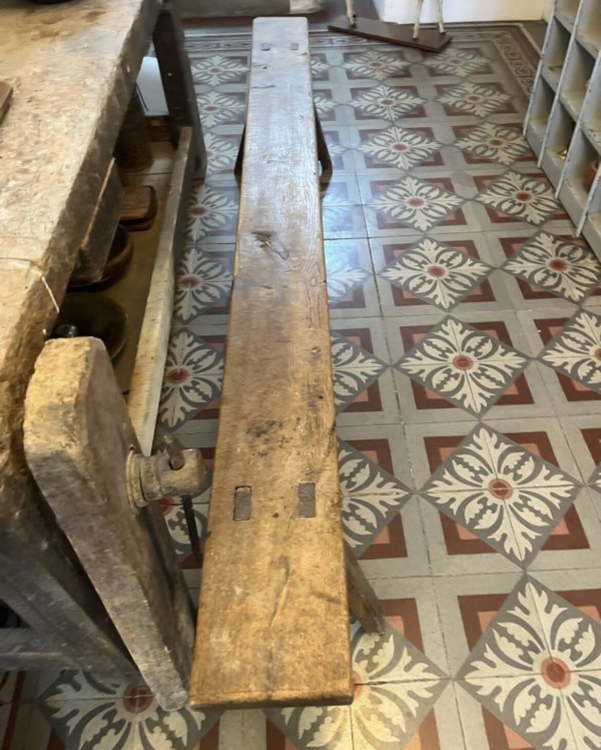 Old farmhouse bench in solid oak