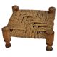 Vintage Footstool wood and rope, 1960s