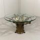 Illuminated brutalist coffee table dark brass 1960’s