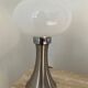 Pair of lamps mushroom opaline and chromed metal 80s