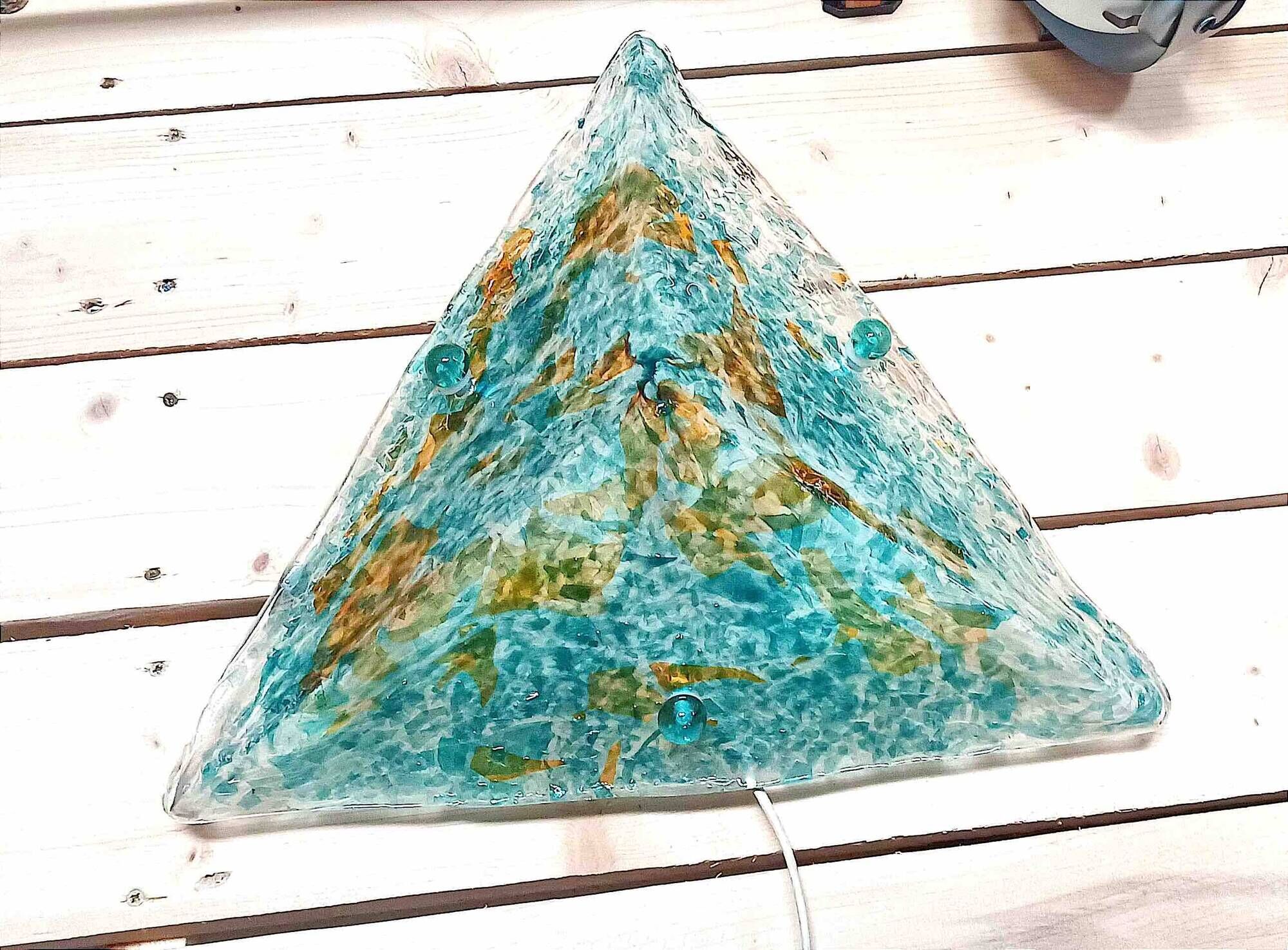 Triangular Murano light fixture (ceiling light or wall light) 1970s Height 48 cm