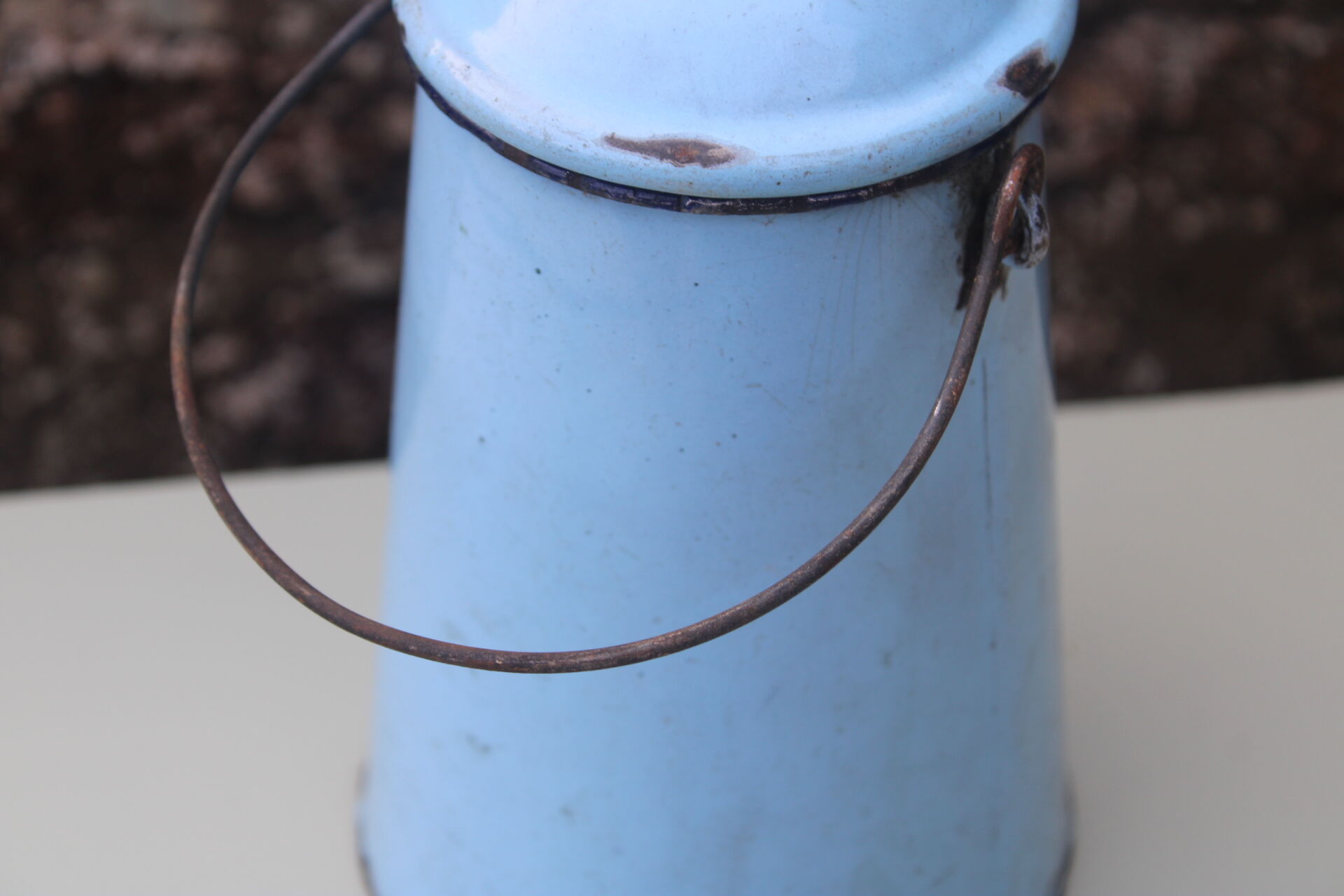 Enamelled sheet milk jug