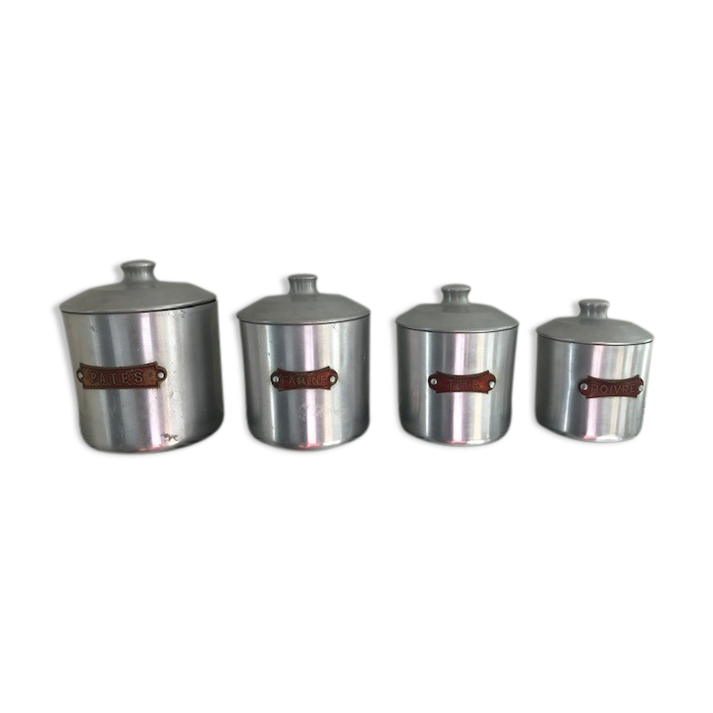 Lot of 4 aluminum spice jars