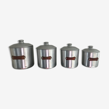 Lot de 4 pots à épices en aluminium