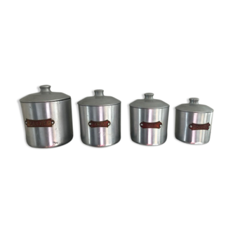 Lot of 4 aluminum spice jars