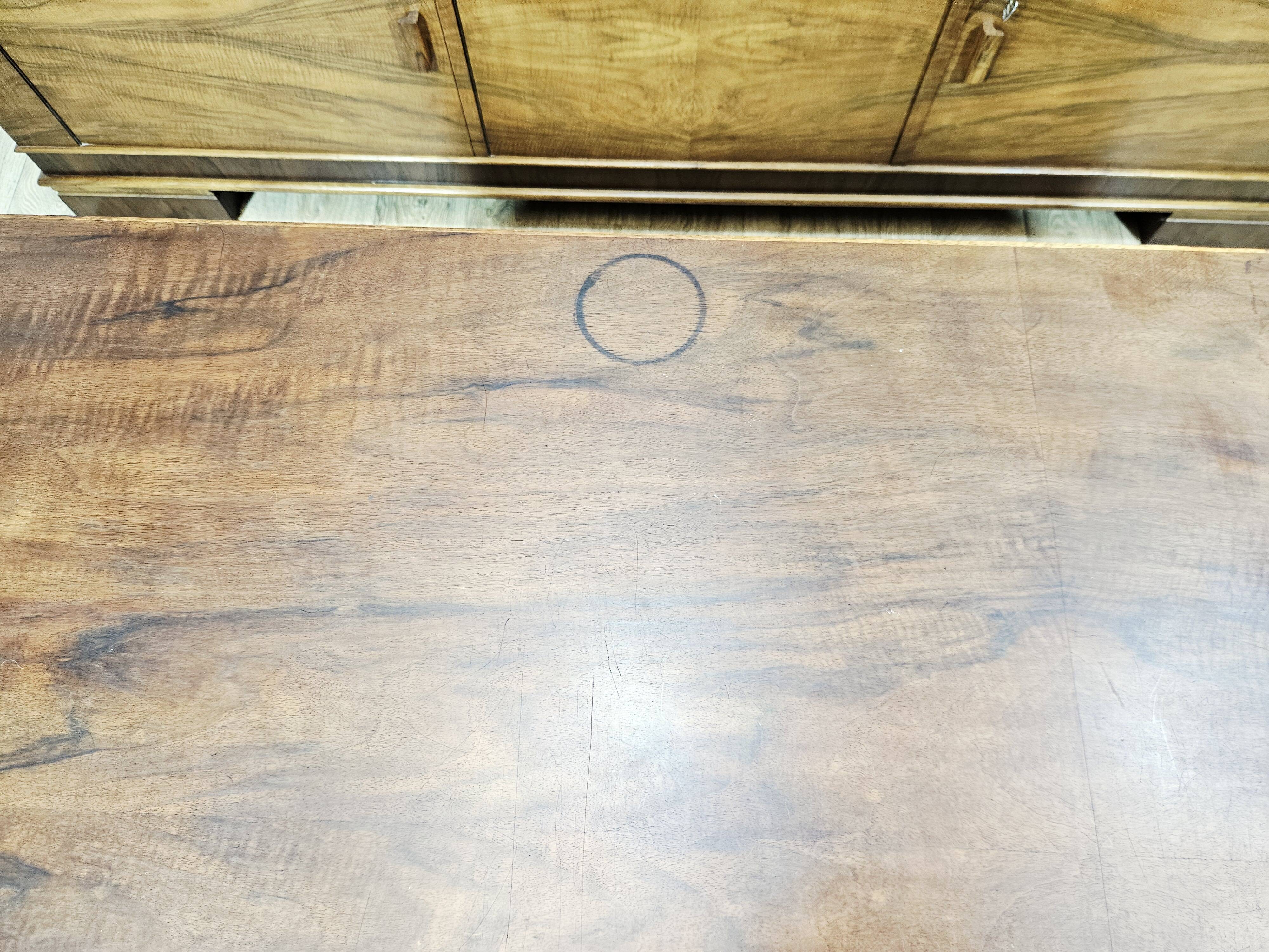 Ensemble de bureau exécutif monumental / Art Déco / Noyer / Années 1940.