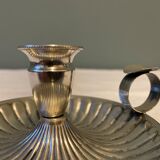 Solid silver hand candle holder