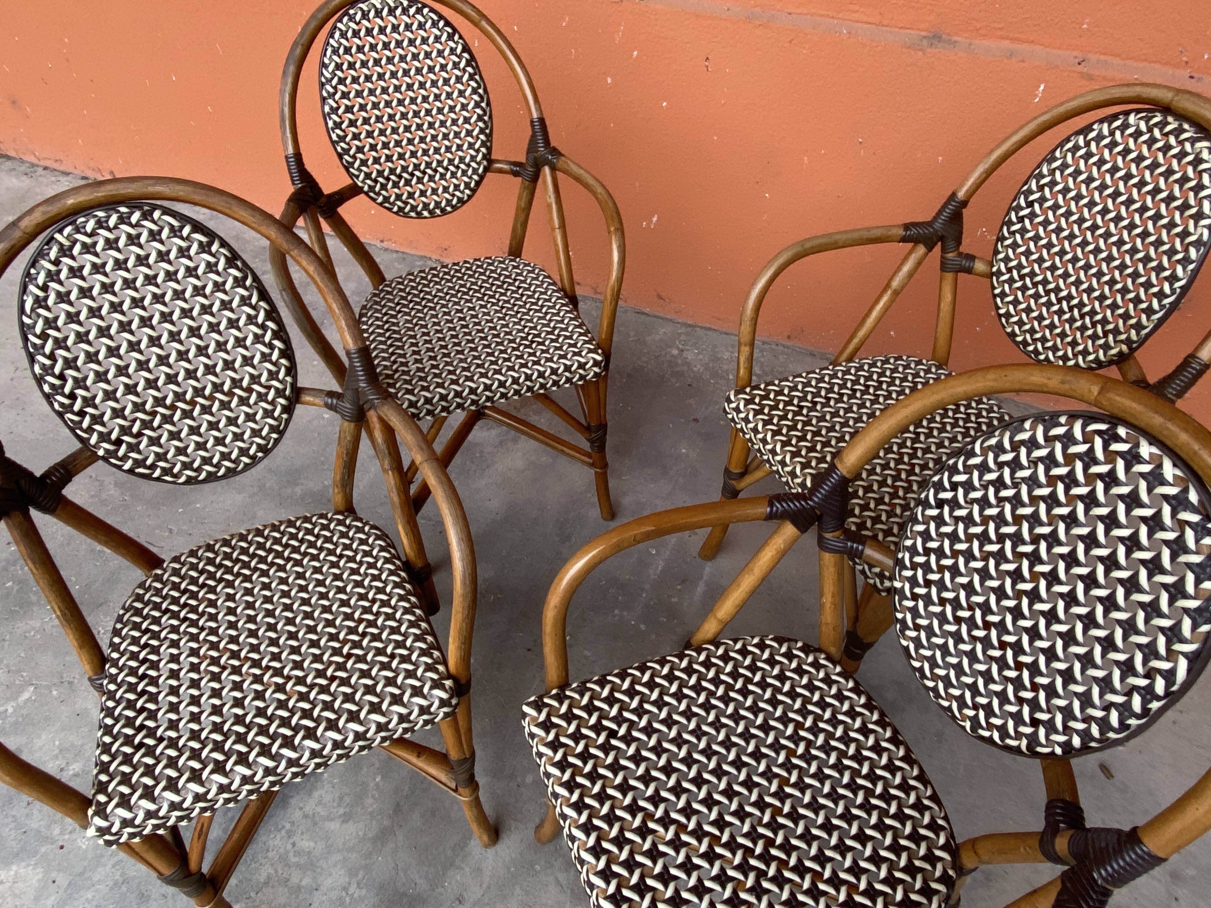 4 chaises Bistrot Parisienne Paris Rotin & scoubidou