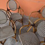 4 chaises Bistrot Parisienne Paris Rotin & scoubidou