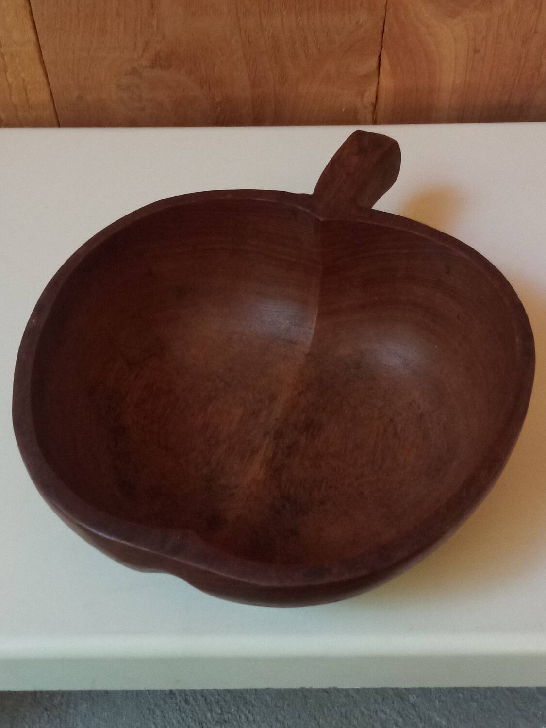 Teak apple bowl