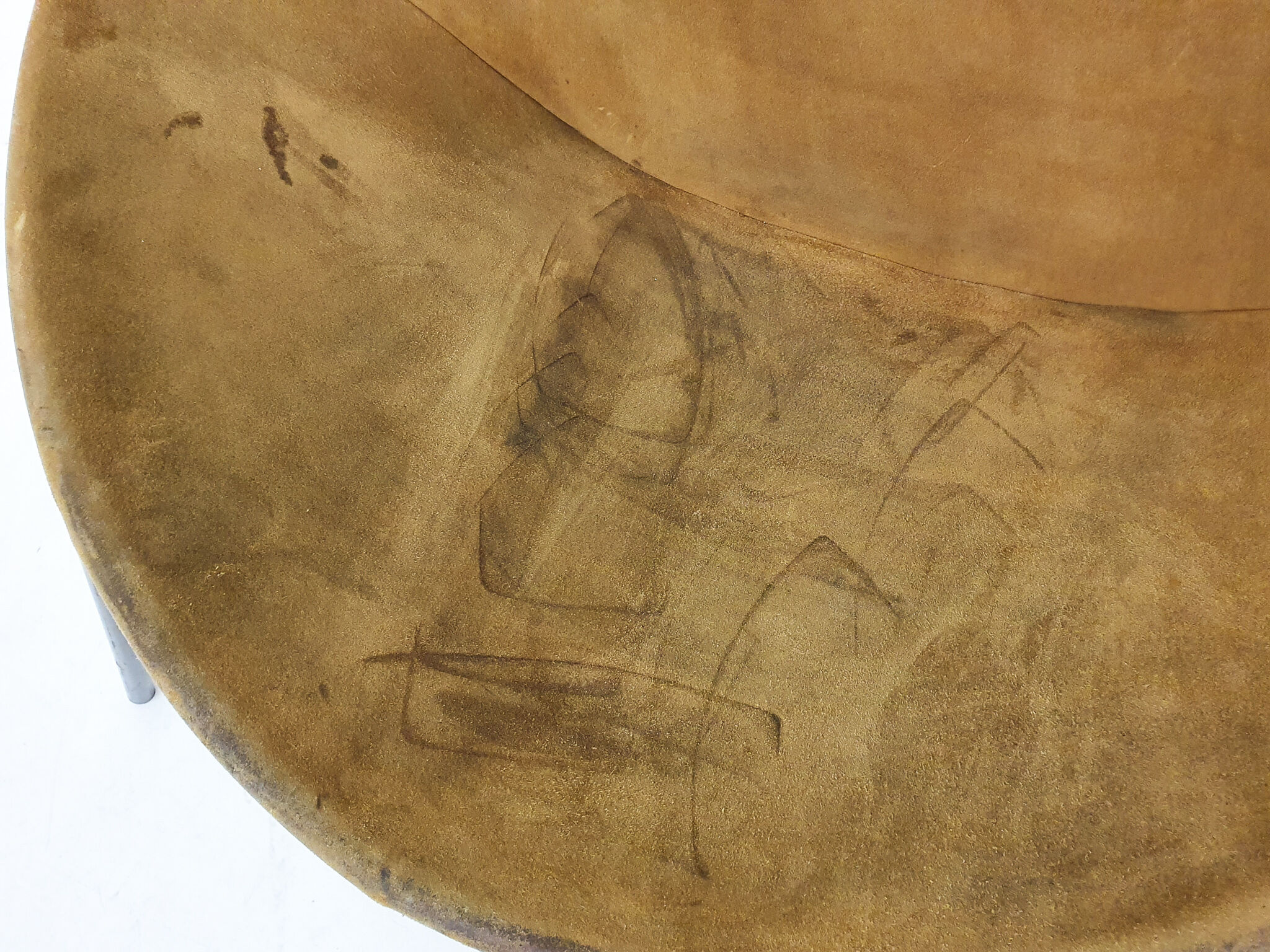 Hans Olsen suede "Balloon"chair for Lea design, Denmark 1950's