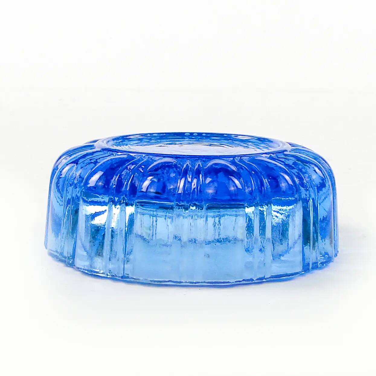 Art Deco salt cellar, orange glass, Ząbkowice, Poland, 1930s
