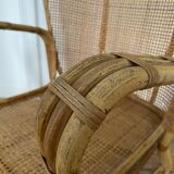 Vintage rattan and canning armchair