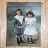 Oil on canvas Cyprien Boulet Portrait of children