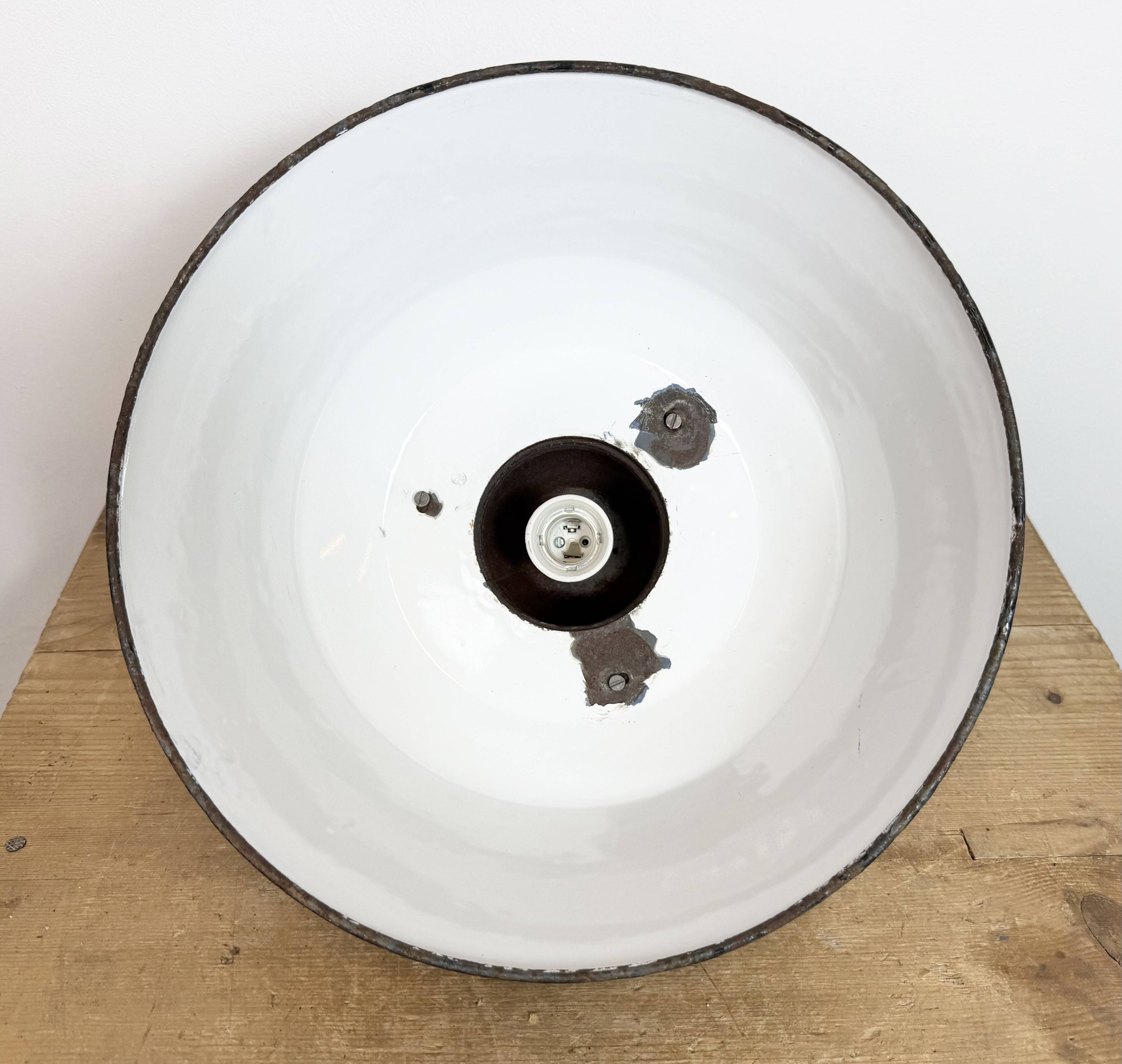 Industrial Blue Enamel and Cast Iron Pendant Lamp, 1960s