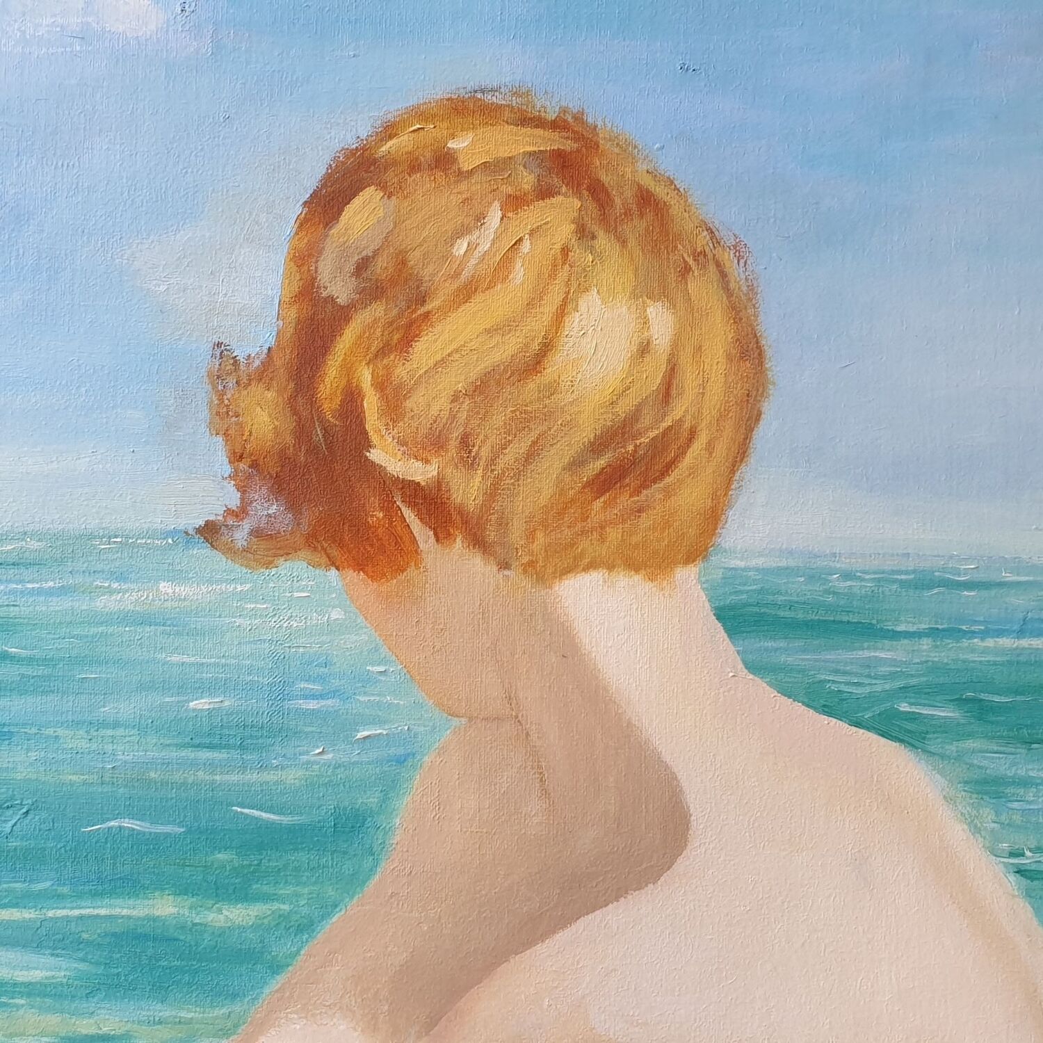 Oil painting on canvas/nude/seascape