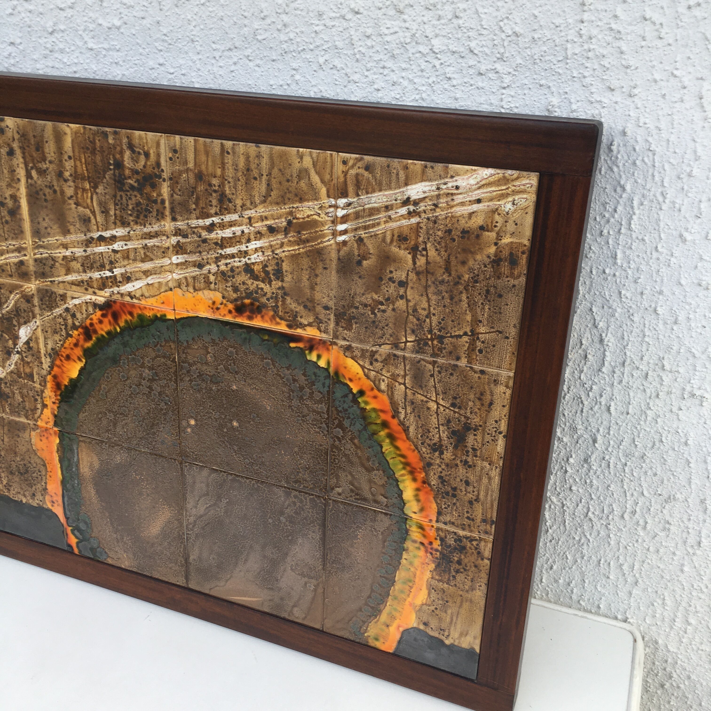 wall ceramic with wooden frame