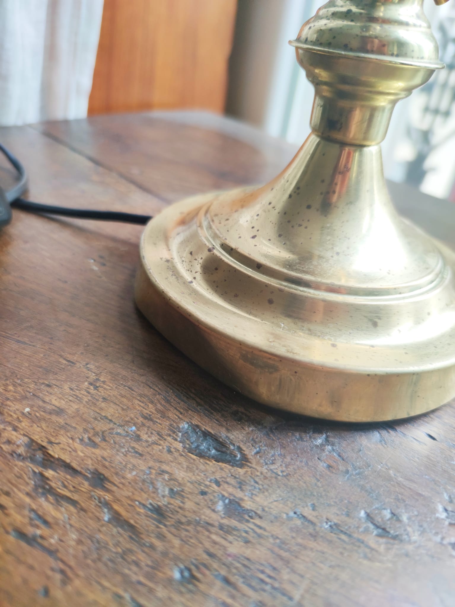 Golden brass desk/banker's lamp