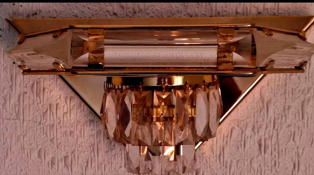 Vintage crystal wall sconce