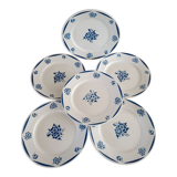 Set of 6 plates iron earth badonviller