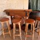 Bar with 4 stools and a barrel