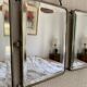 Miroir vintage 1930 triptyque de barbier lézard brun Art Déco - 26 x 61 cm