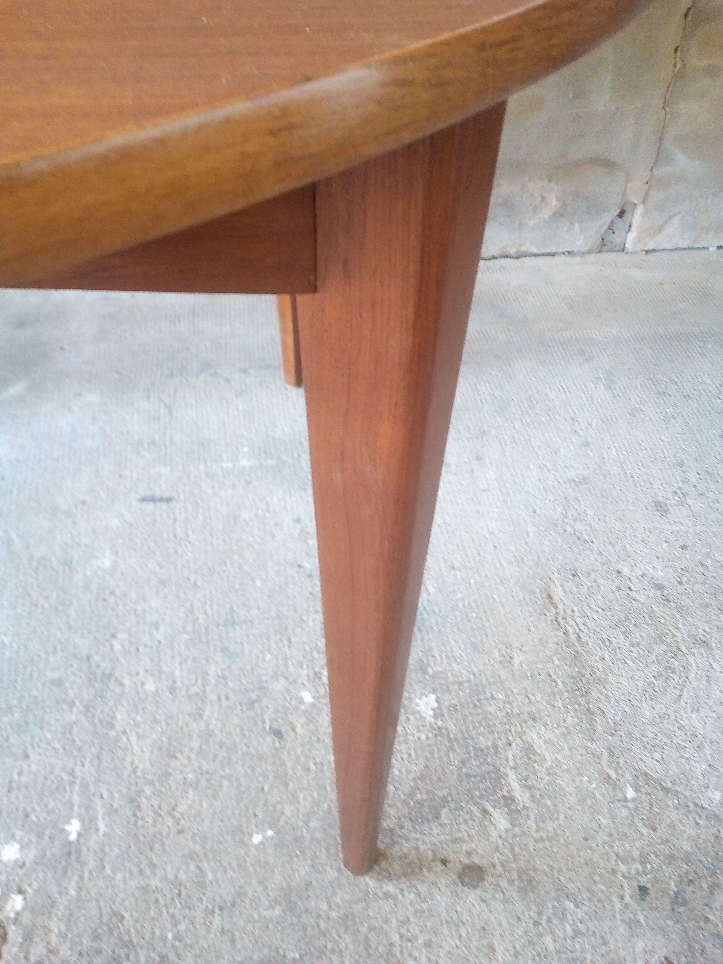 Circular teak table
