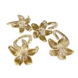Set of 4 Murano flower napkin rings