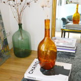 Vase bottle glass amber amber, 70s