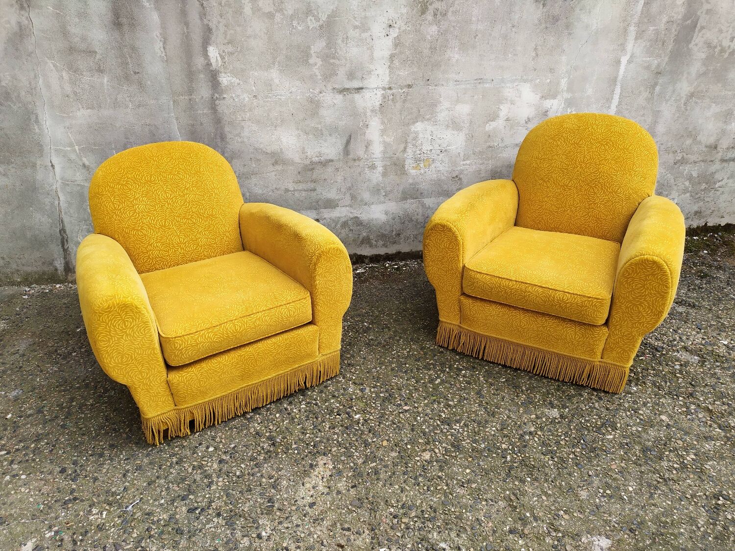 Pair of mustard club chairs