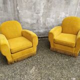 Pair of mustard club chairs