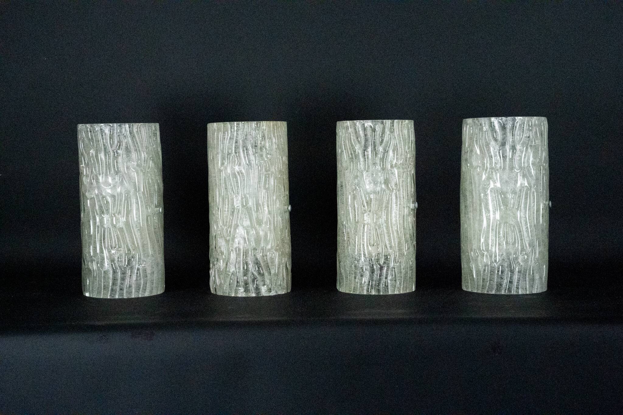 60s Toni Zuccheri Venini Murano glass sconces, horizontal or vertical.