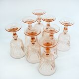 8 Rosaline Luminarc Arcoroc stemmed glasses - vintage 80s