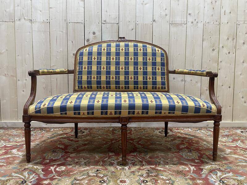 Canapé - Banquette de style Louis XVI tissu LYS