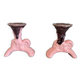 Pair of ceramic candlesticks