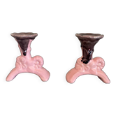 Pair of ceramic candlesticks