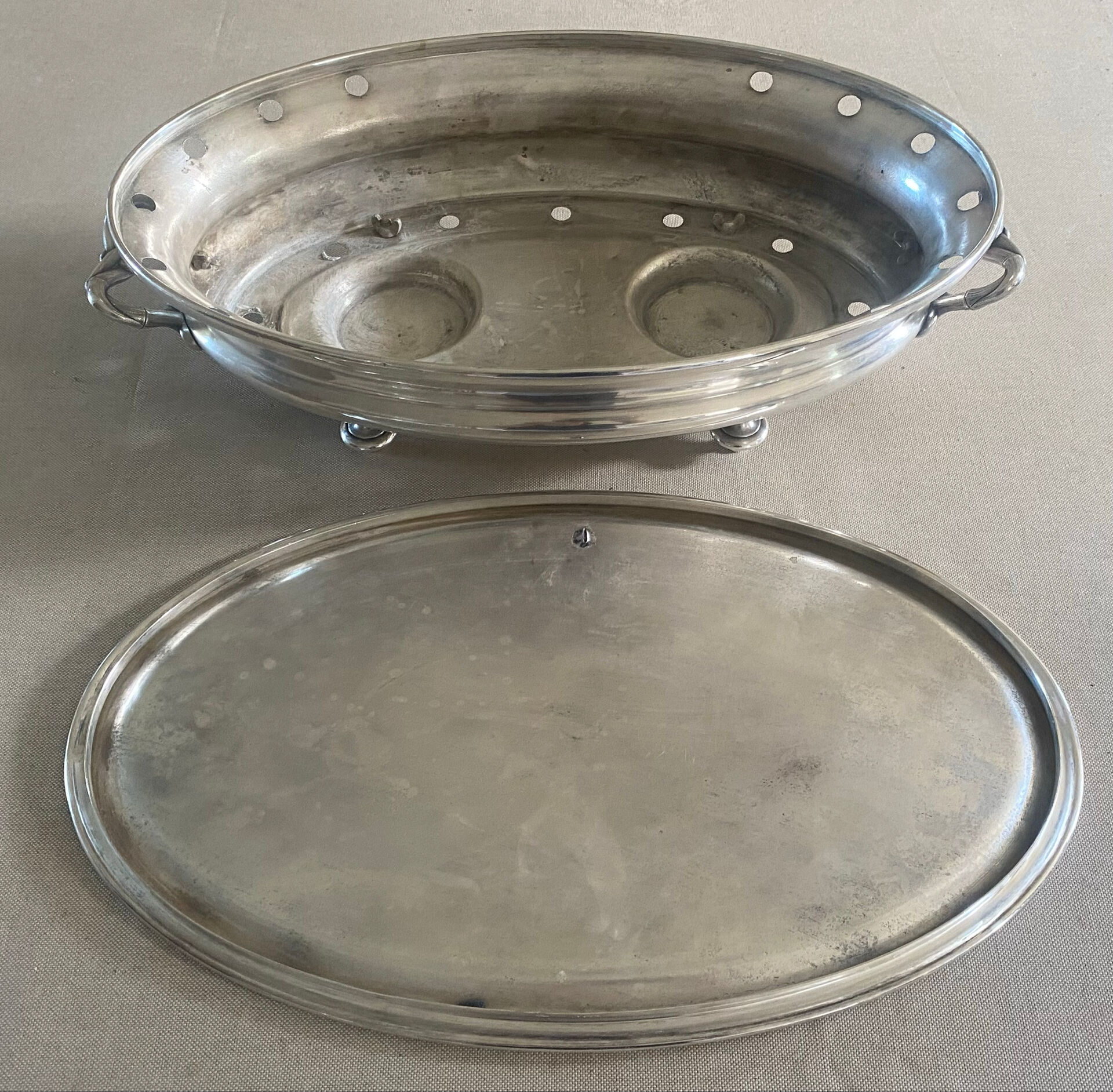 Chauffe plat Christophle en métal argenté
