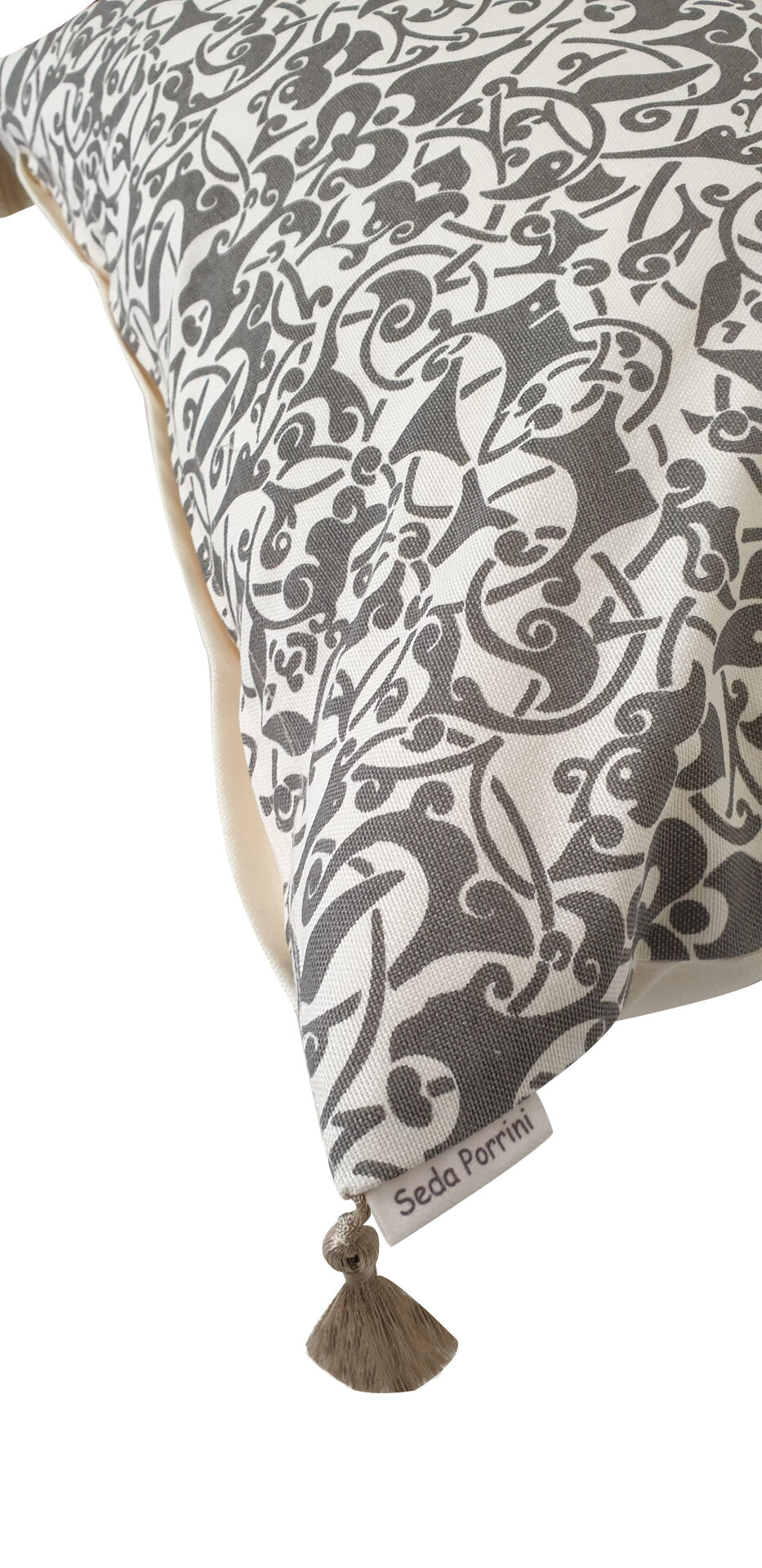 Etnik white gray cushion cover - 50 x 50