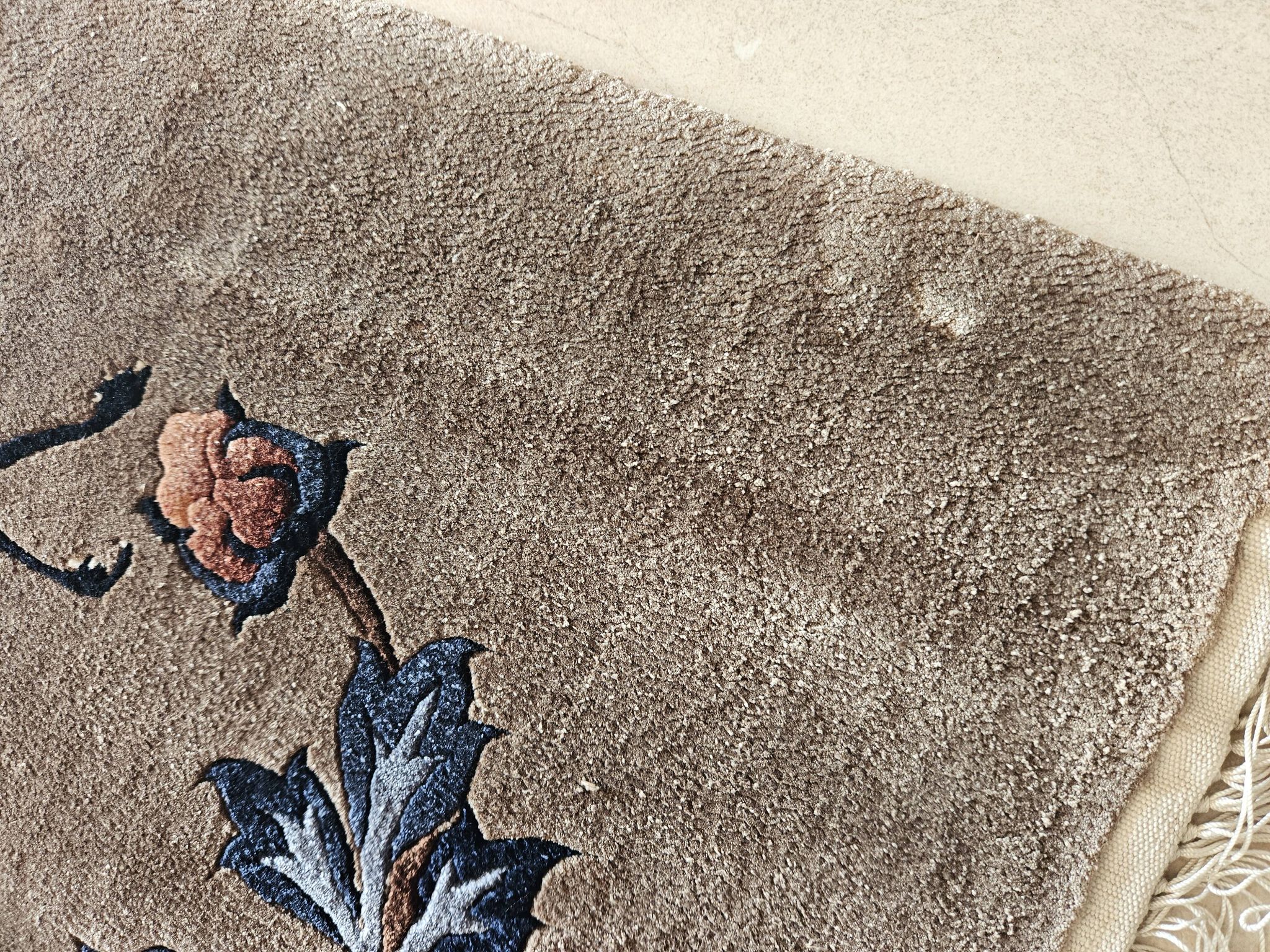 Luxurious Rug 100% SILK/China/Hand-Tied/Crane Motif/1950s