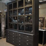 Teak library 1960 sliding doors and drawers