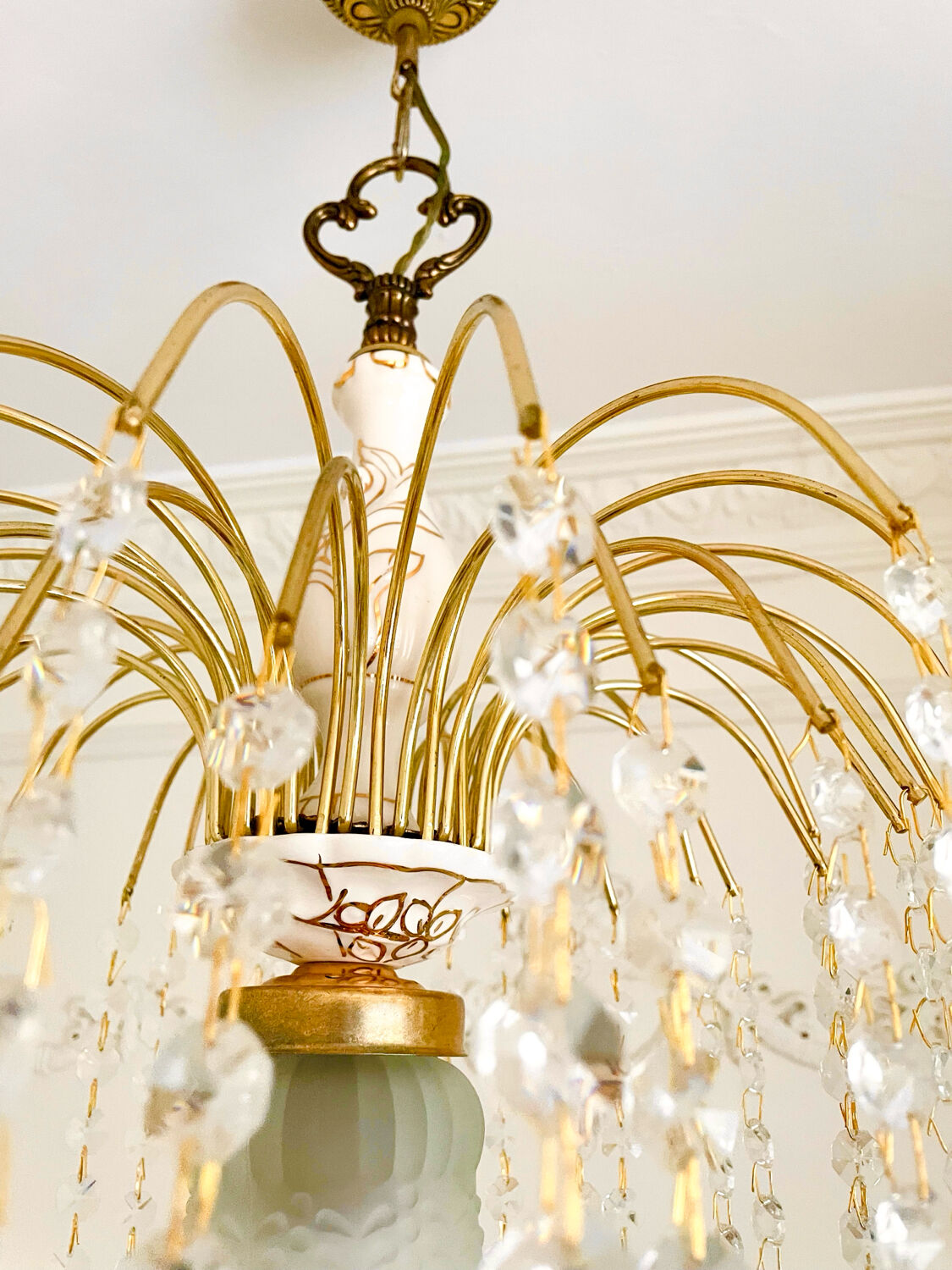 Lustre en verre de Murano ambré – Italie