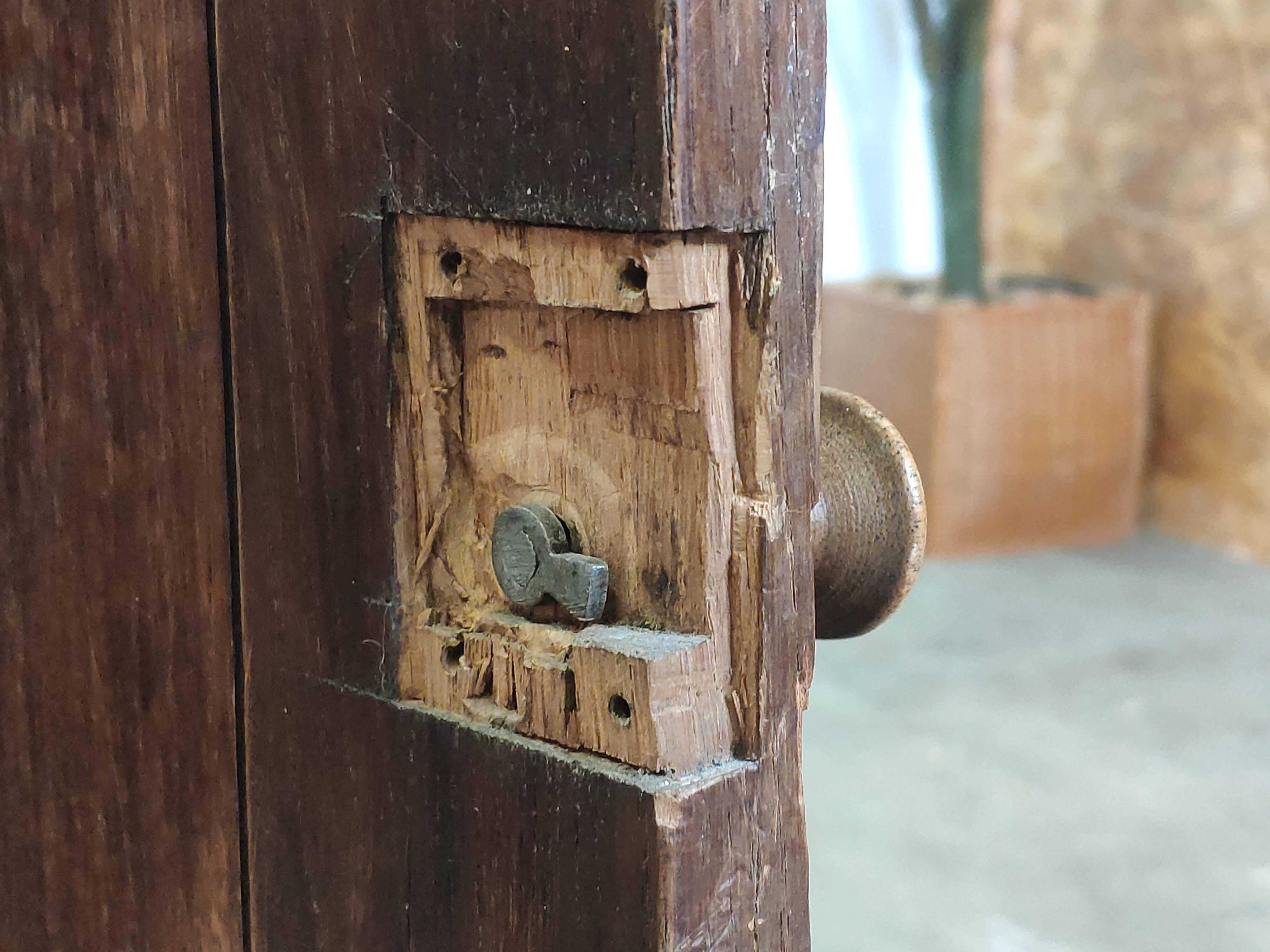 Bedside table carved in oak